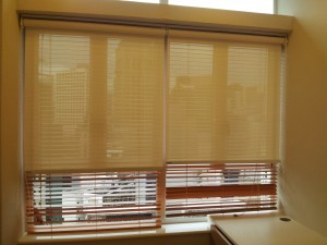 Roller blinds + Wooden blinds (Clinic)